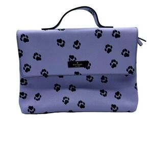 KATE SPADE dog or cat paws purple and back makeup bag
